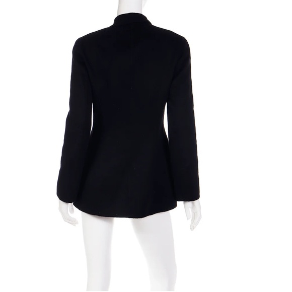 100% Cashmere DONNA KARAN OPEN FRONT BLAZER JACKET Black size 4/6 fit - Picture 4 of 14